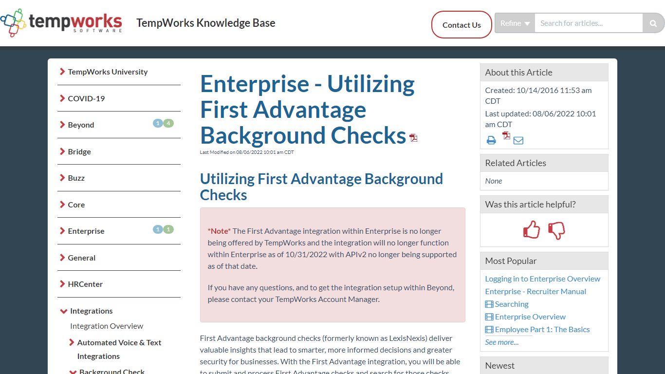 Enterprise - Utilizing First Advantage Background Checks | TempWorks ...